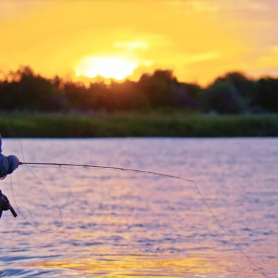 Fishing at sunset in Sweetwater County